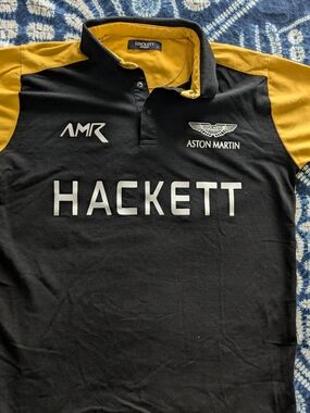 Hackett London x Aston Martin Racing (AMR) Polo Mens shirt Size Large